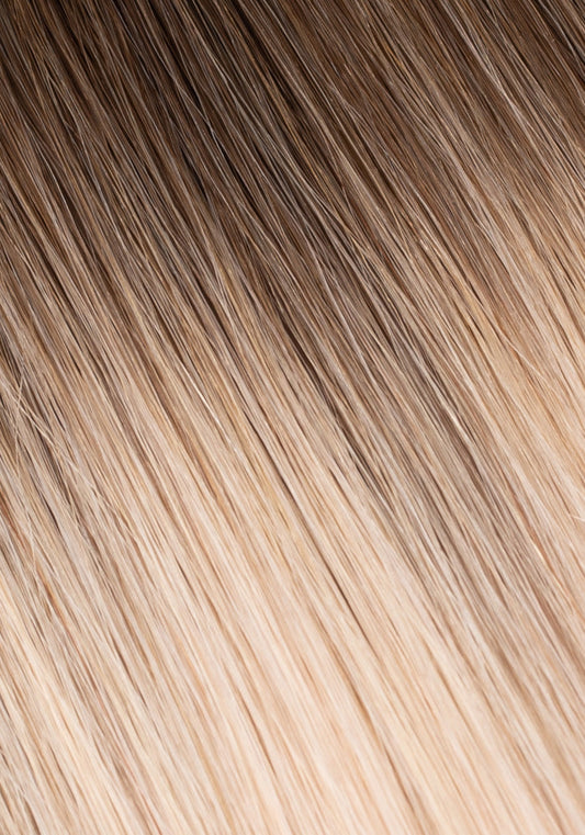 BELLAMI Professional Flex Weft 16" Walnut Brown/Ash Blonde Rooted (3/60) Rooted