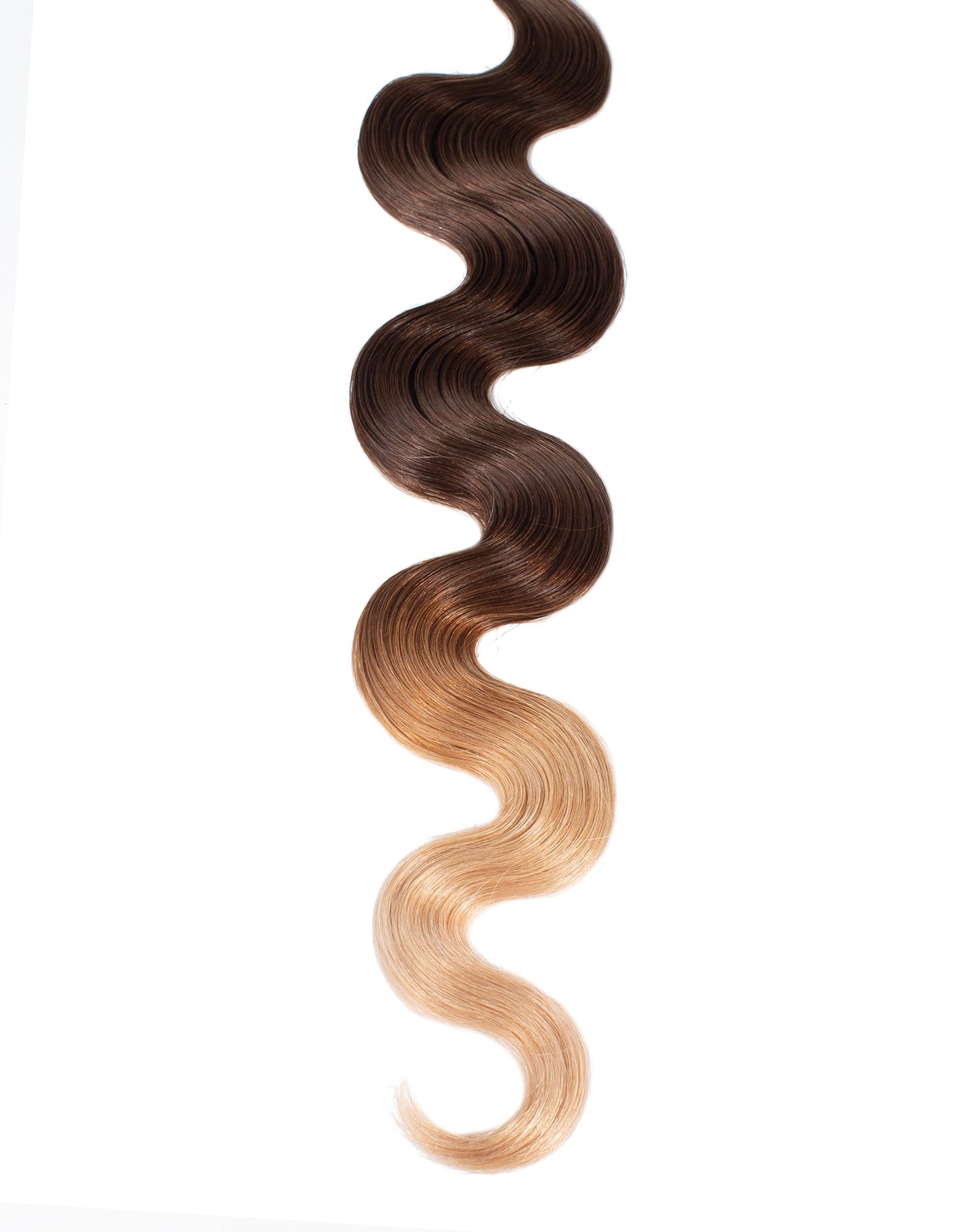 BELLAMI Professional Keratin Tip 16" 25g Chocolate Bronzed #4/#16 Ombre Body Wave Hair Extensions