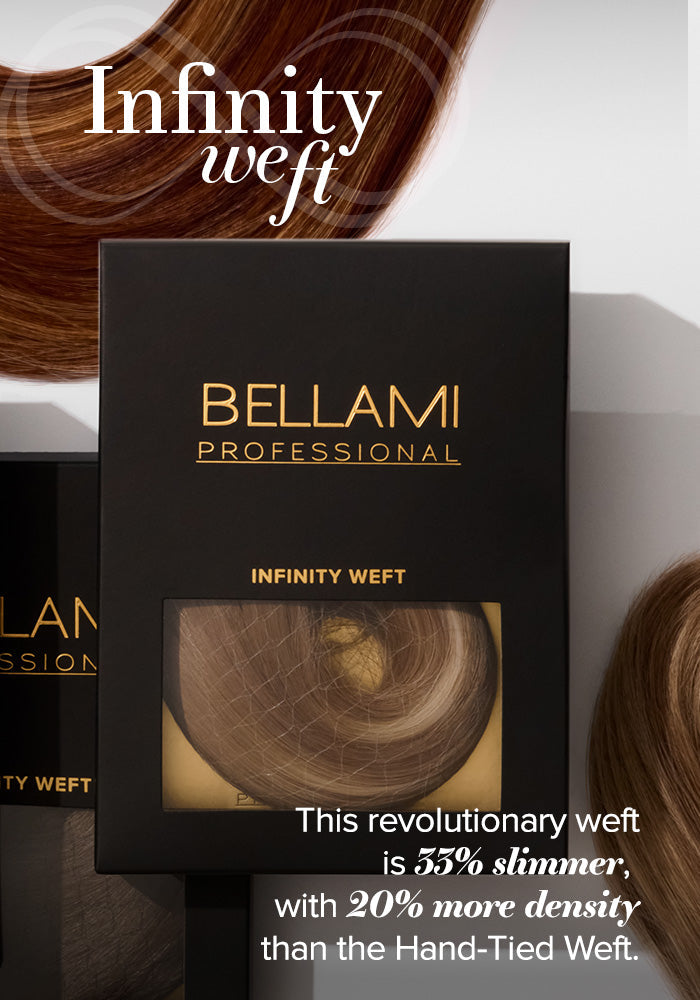 BELLAMI Professional Infinity Weft 16" 60g Ash Brown/Ash Blonde #8/#60 Balayage Hair Extensions