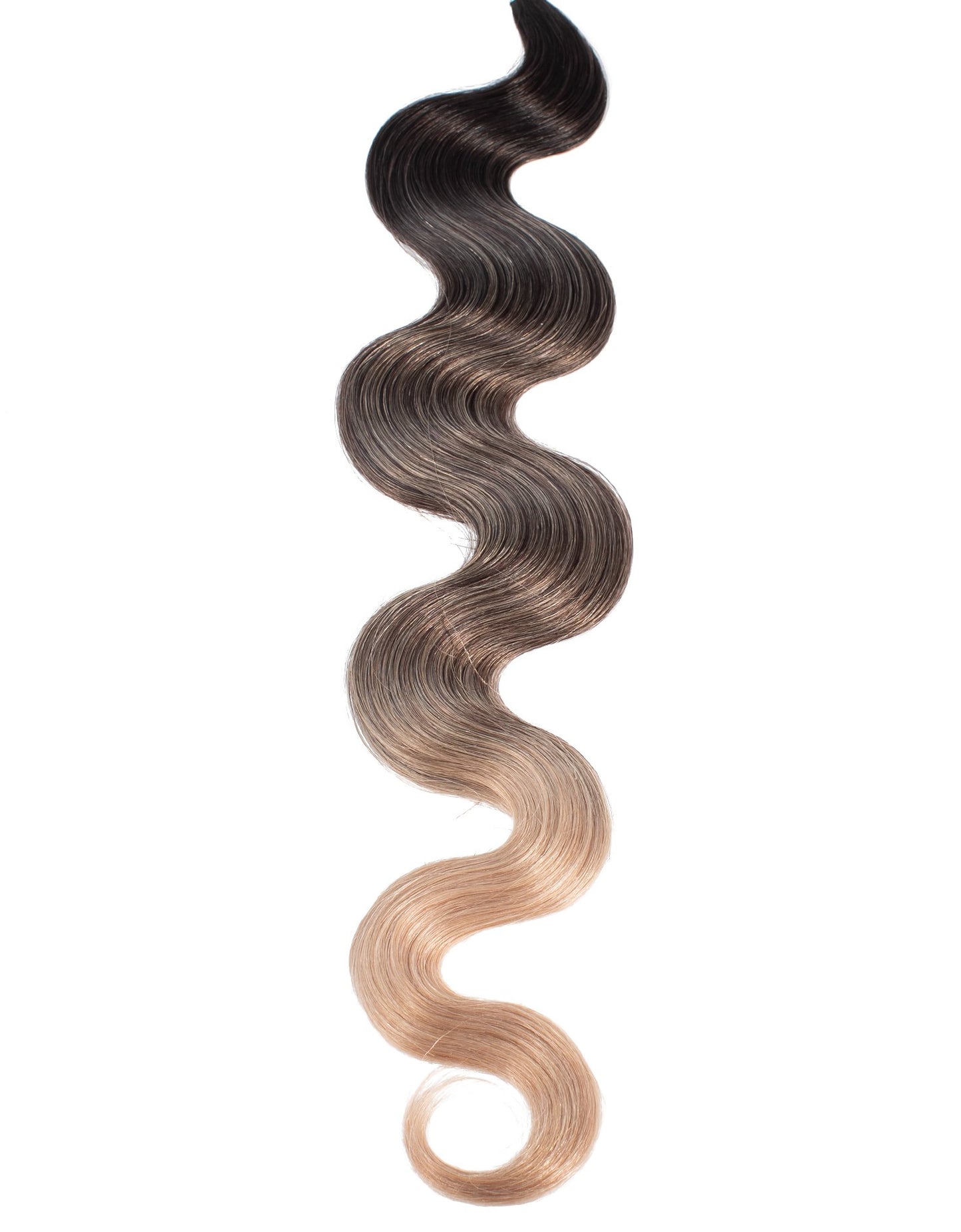 BELLAMI Professional Keratin Tip 20" 25g Mochachino Brown/Dirty Blonde #1C/#18 Balayage Body Wave Hair Extensions