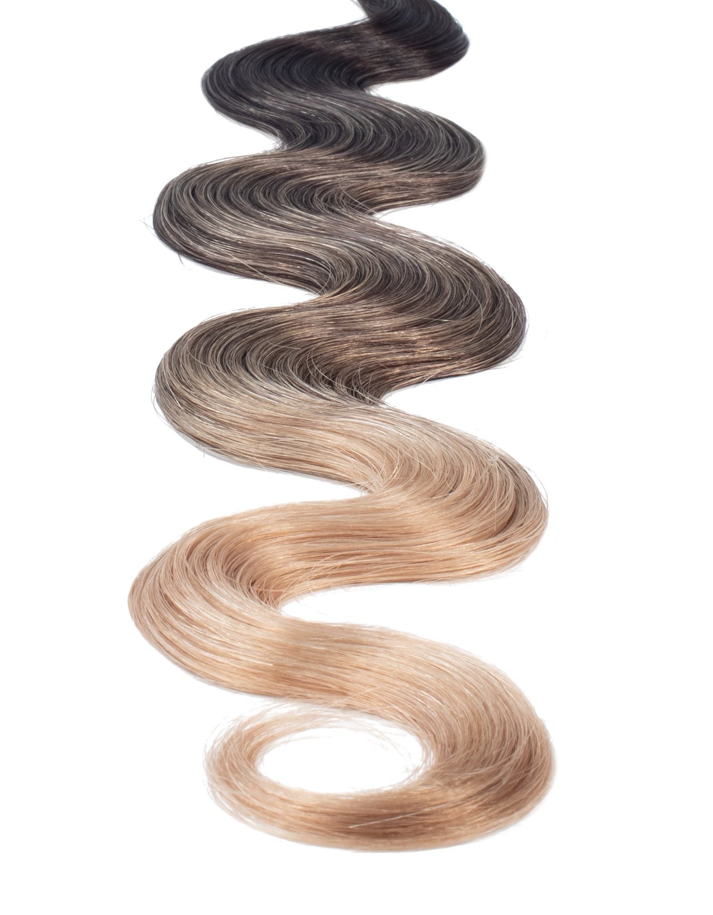 BELLAMI Professional Keratin Tip 22" 25g Mochachino Brown/Dirty Blonde #1C/#18 Balayage Body Wave Hair Extensions