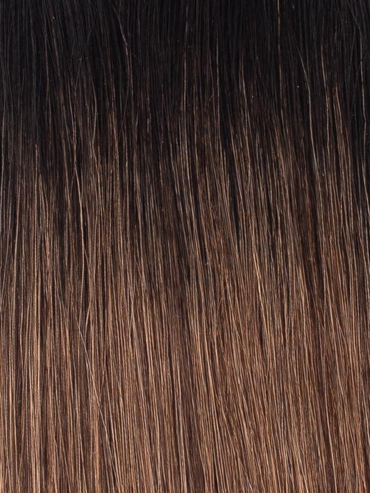 BELLAMI Professional Flex Weft 24" 175g Off Black/Mocha Creme (1b/2/6) Rooted Hair Extensions