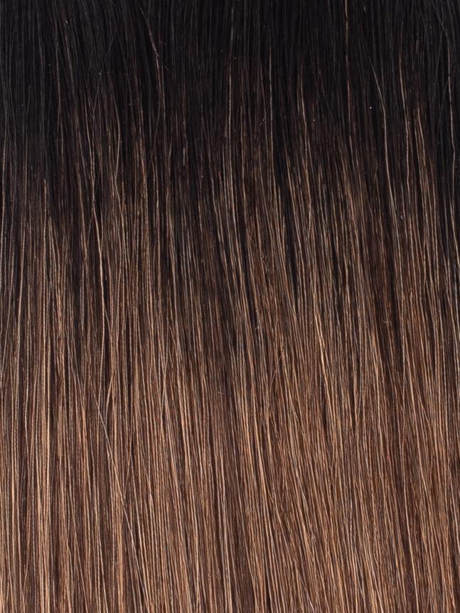BELLAMI Professional Flex Weft 20" 145g Off Black/Mocha Creme (1b/2/6) Rooted Hair Extensions
